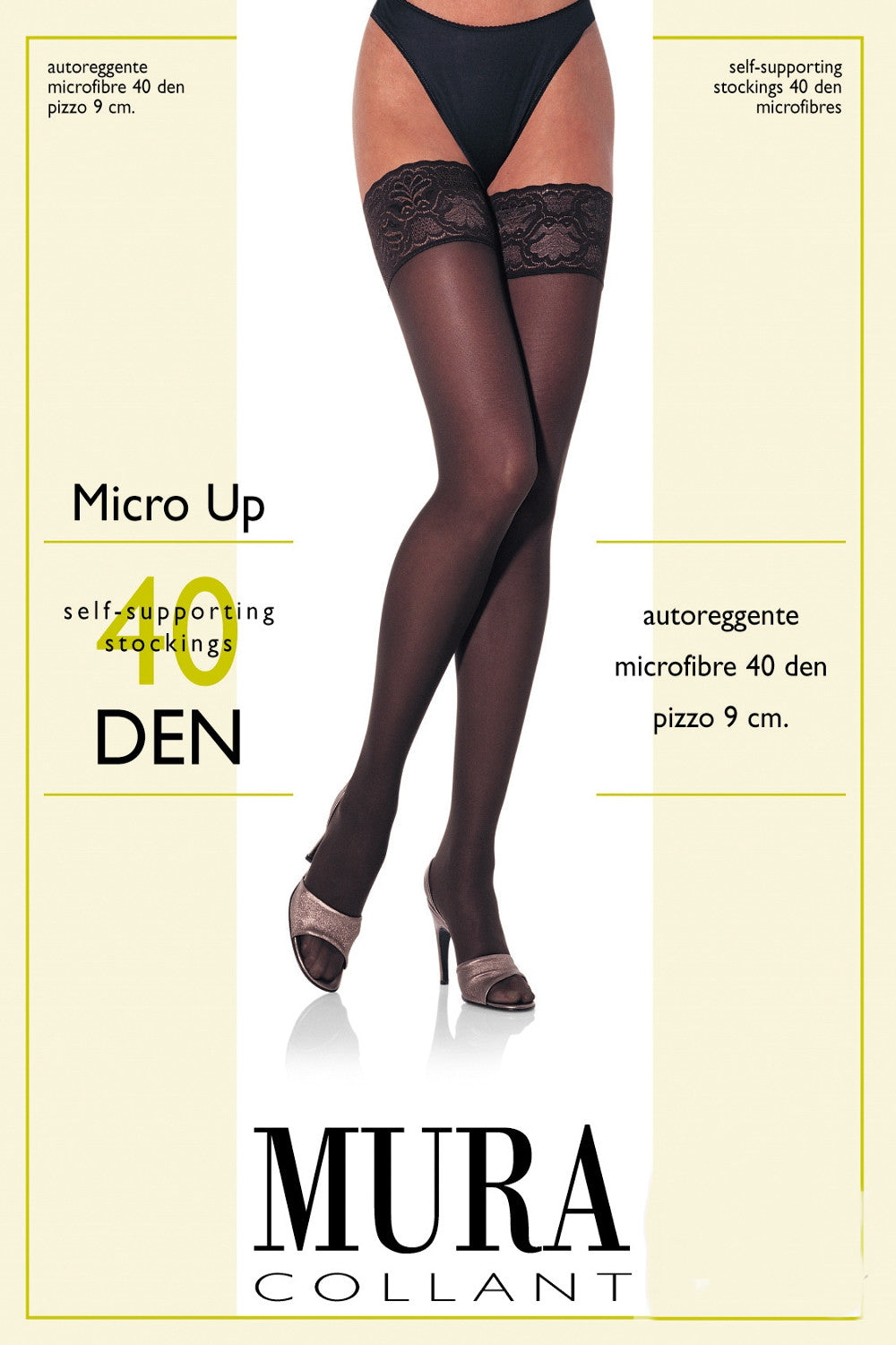 Матовые чулки с кружевной коронкой 650 Micro Up 40d