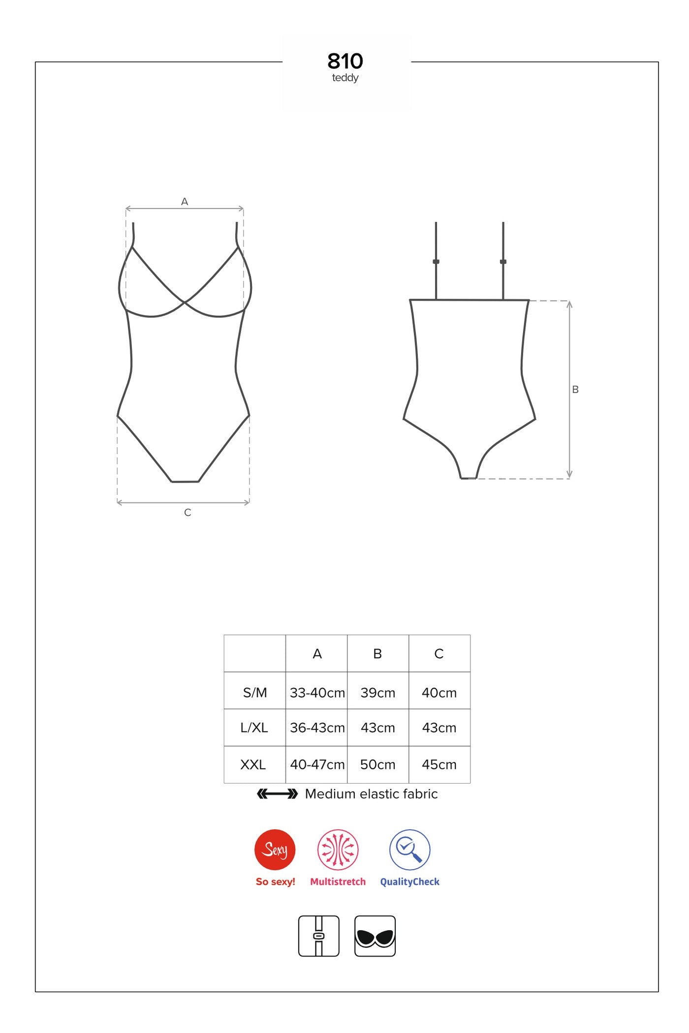 Боди с кружевным лифом 810-TED-1 black