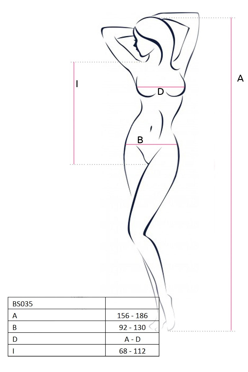 Ажурное боди с разрезом BS035 black