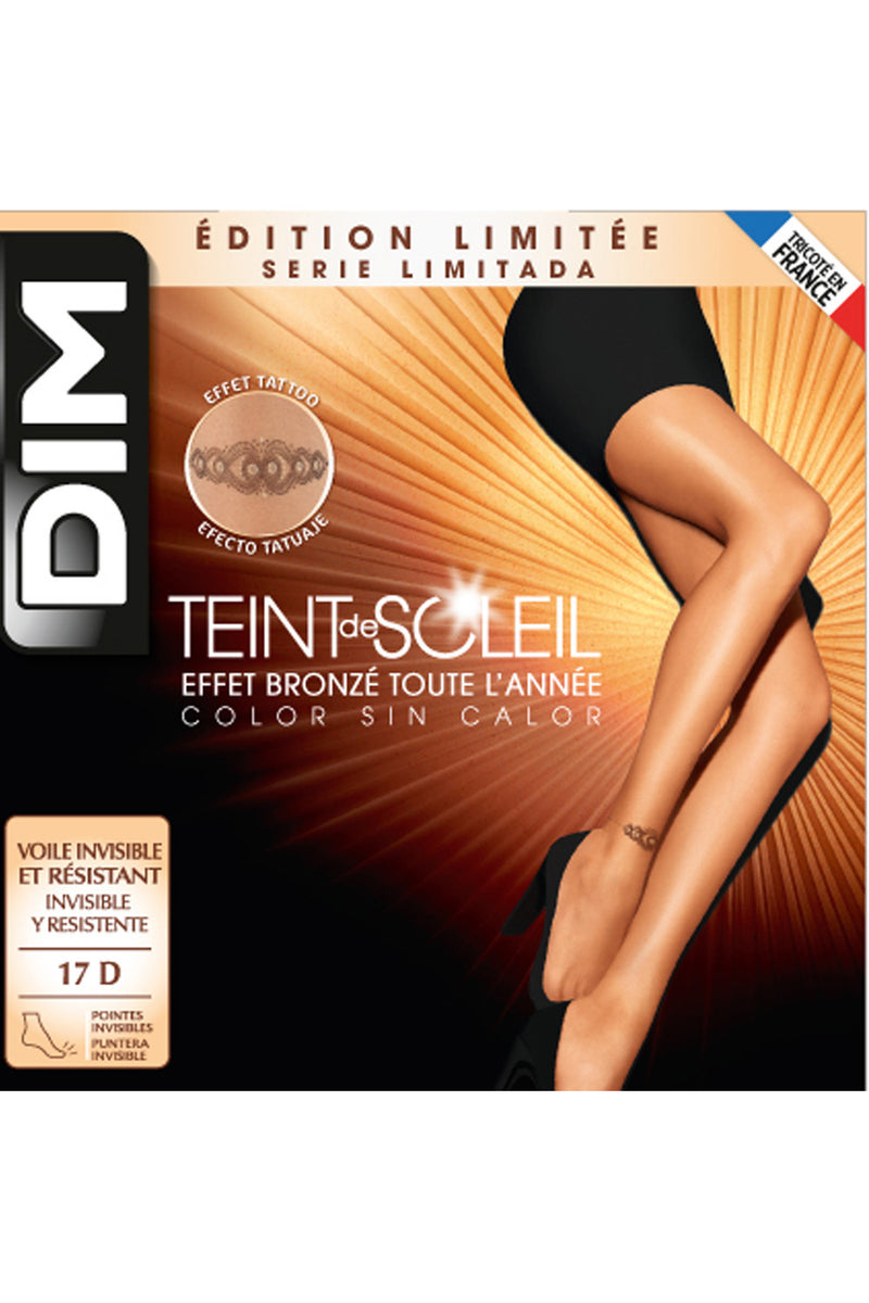 Летние колготки с узором на голени D05CE Teint de Soleil 17d