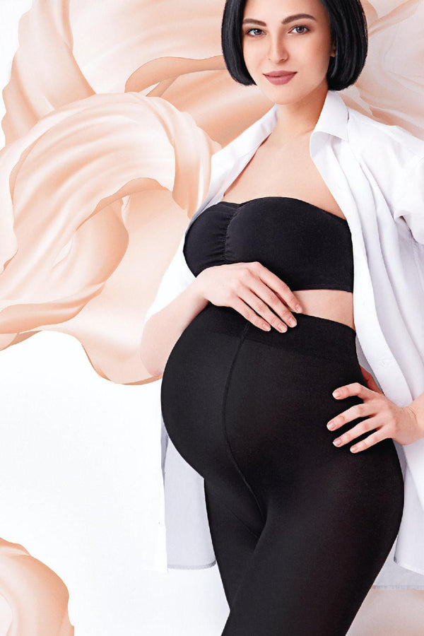 Теплые колготки для беременных с хлопком Mama cotton 200d