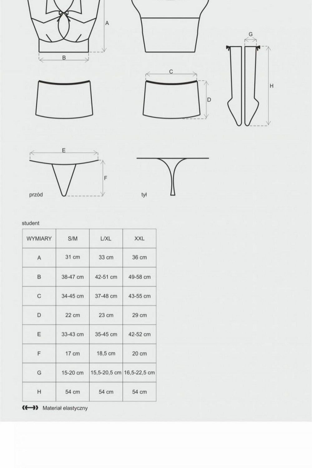 Эротический комплект студентки Student