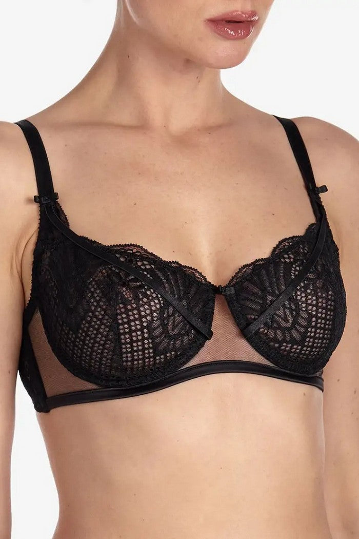 Бюстгальтер с кружевными чашками Делисью БМ7 black