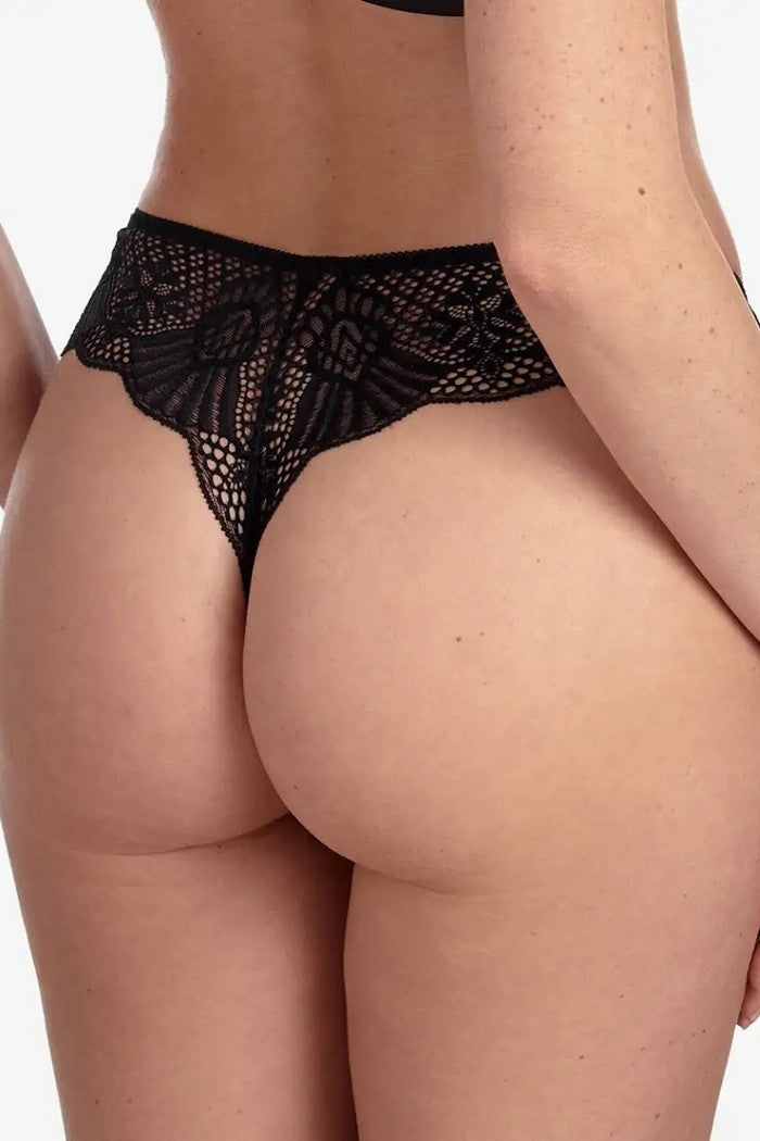 Кружевные трусики стринг Делисью С173 black