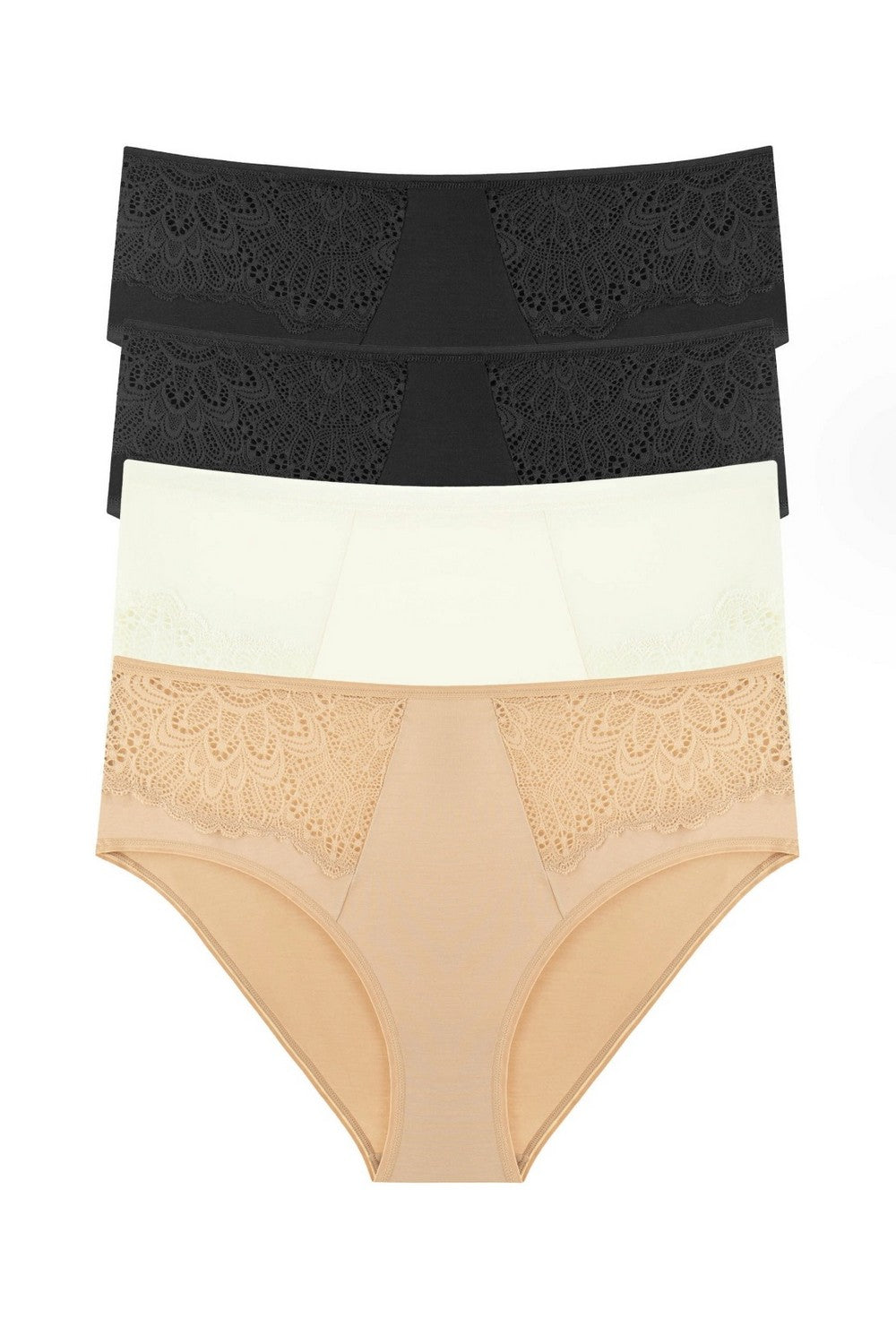 Трусики слип из модала 2069-34 (4 шт.) black/black/champagne/beige