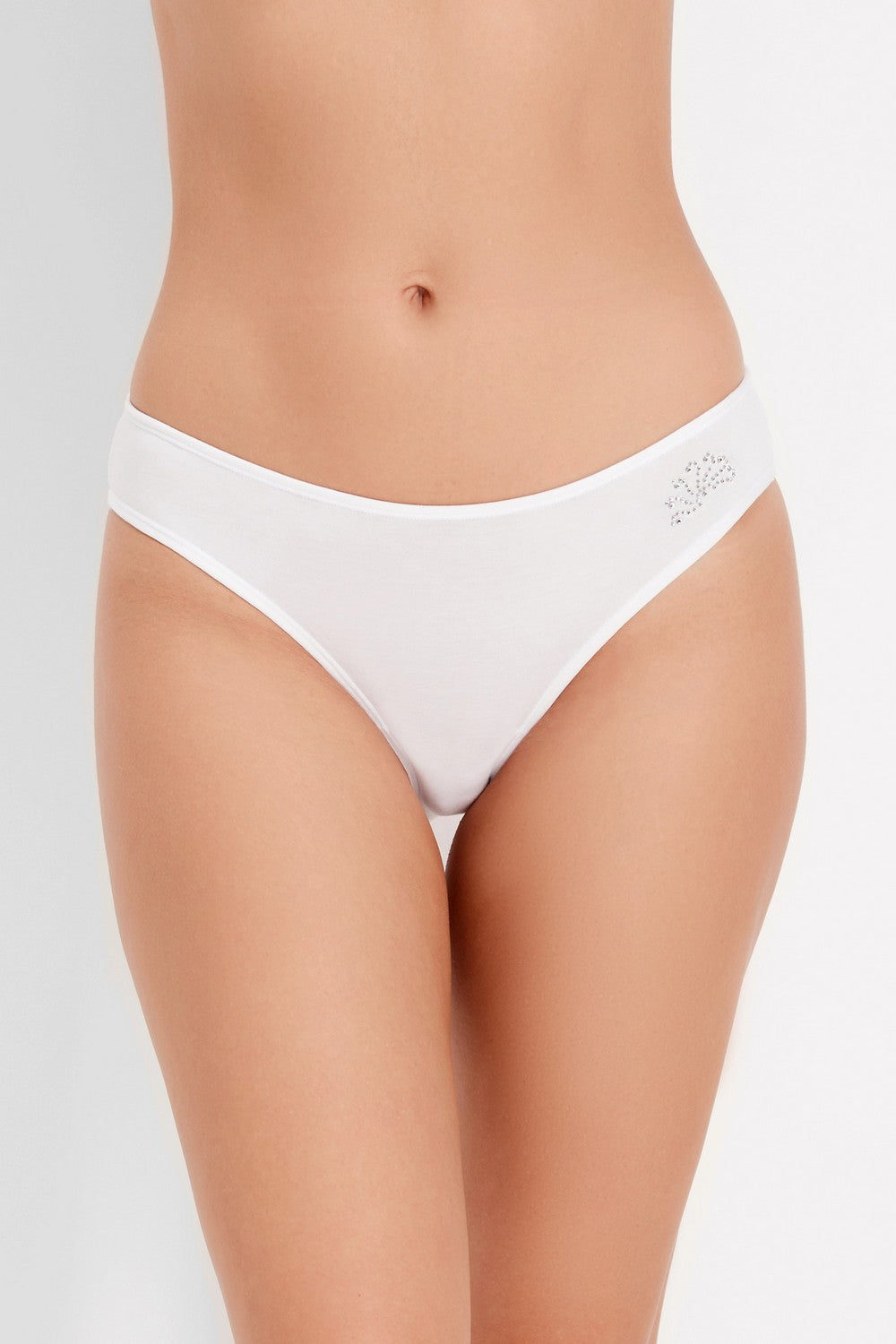 Трусики слип со стразами 2201 white