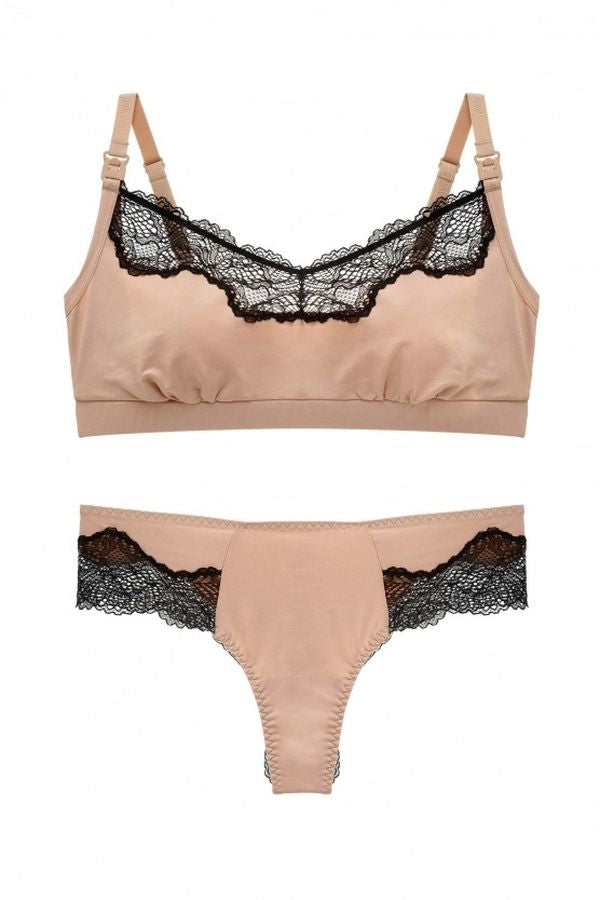Комплект белья с кружевом 2202-052/2202-24 beige