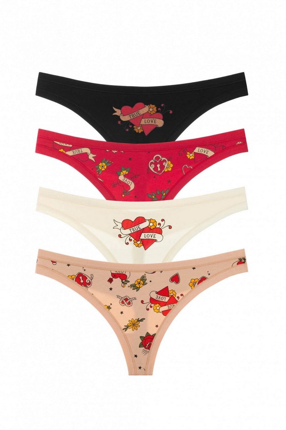 Трусики стринг из хлопка 2202-12 (4 шт.) 269/270/271/272