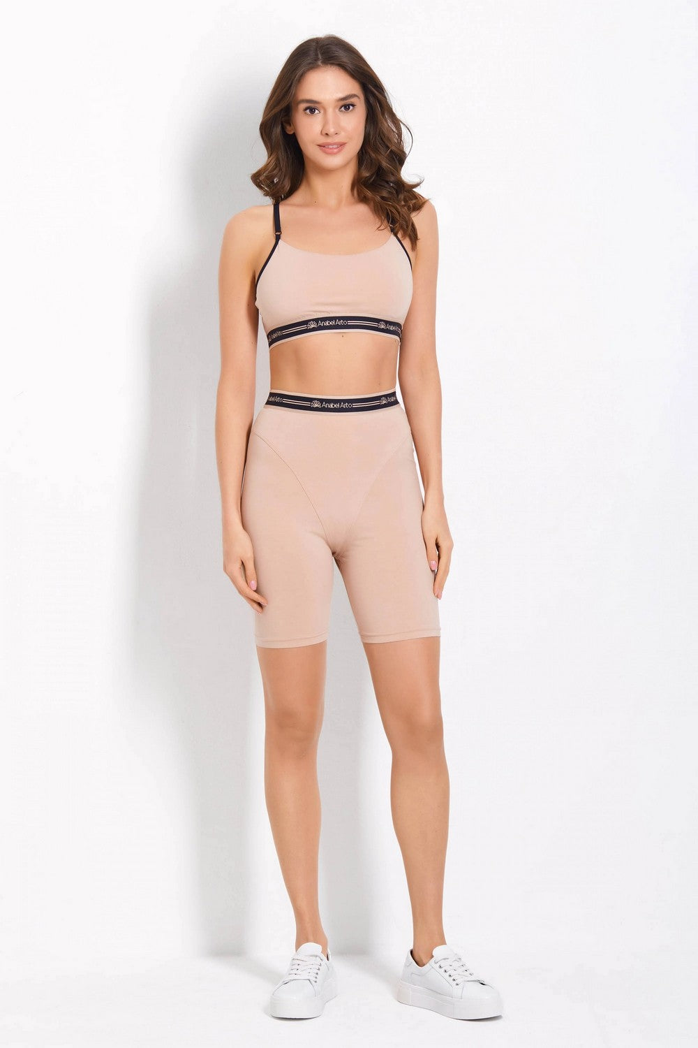 Велосипедки с имитацией белья 2202-6222 beige