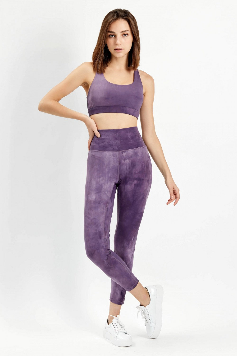 Спортивные леггинсы с принтом 6000-6021 lilac