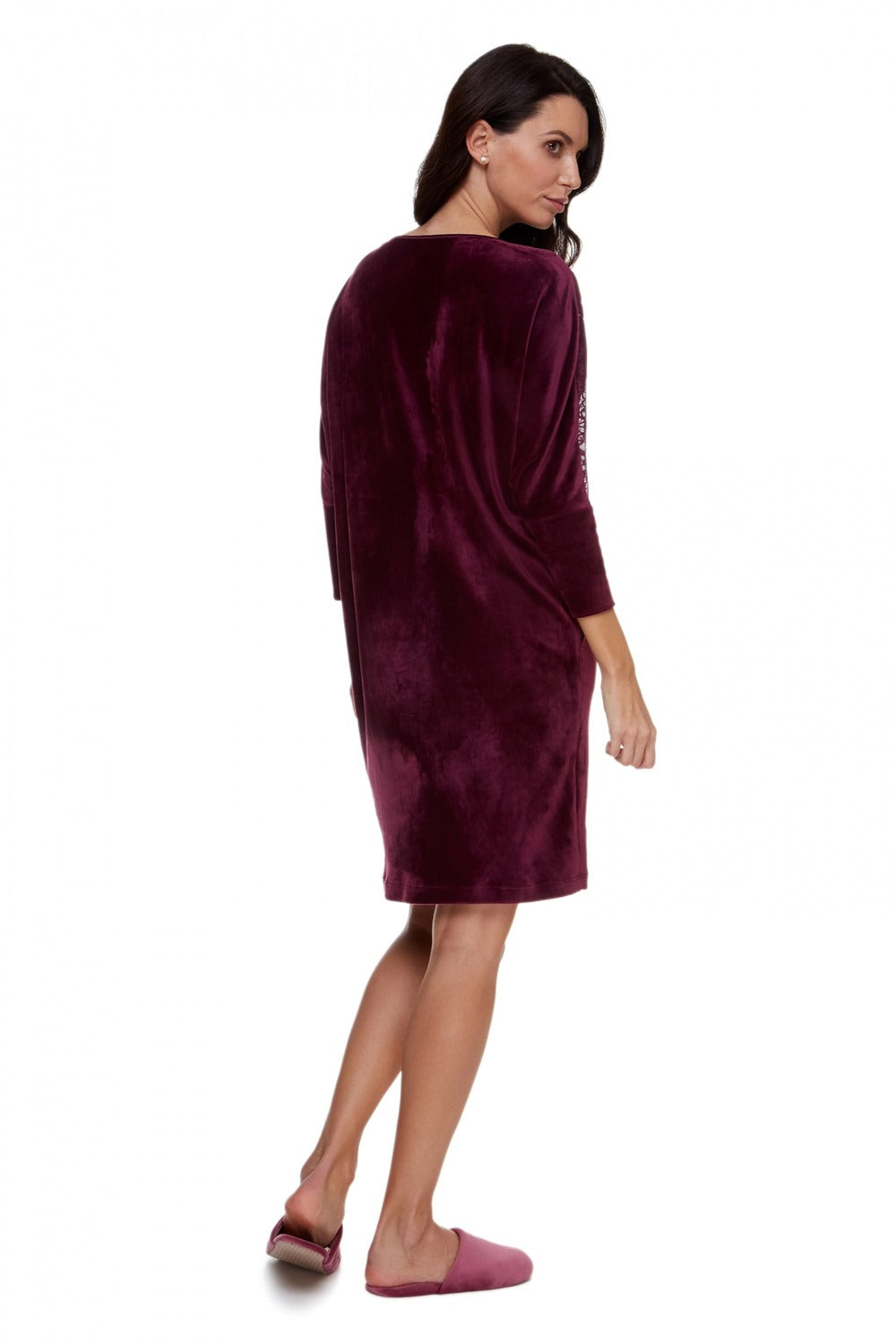 Платье с ажурным кружевом 6072 amaranth