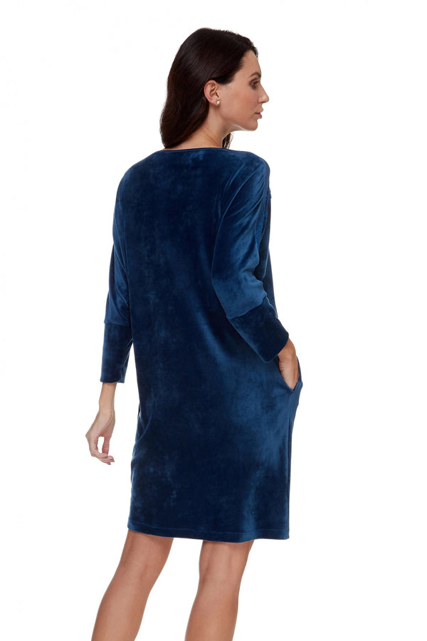 Платье с ажурным кружевом 6072 azure