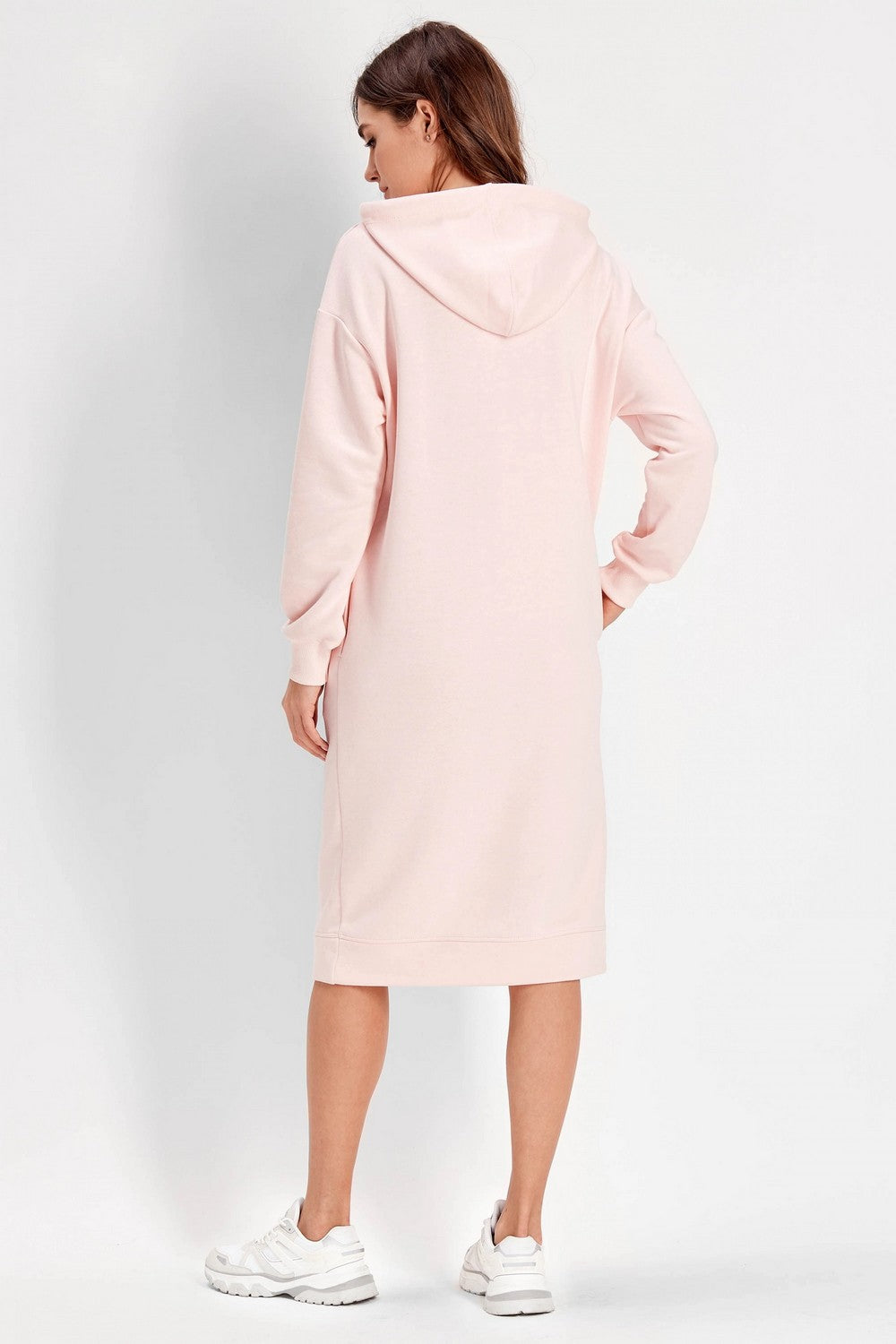 Хлопковое платье с капюшоном 6086 rose