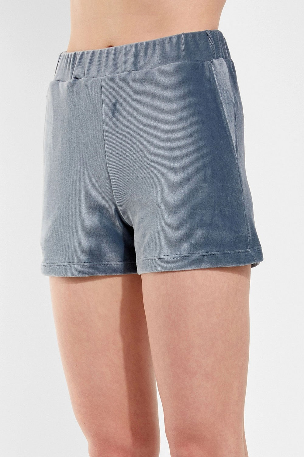 Пижама из фактурного велюра 6211-6 grey/blue