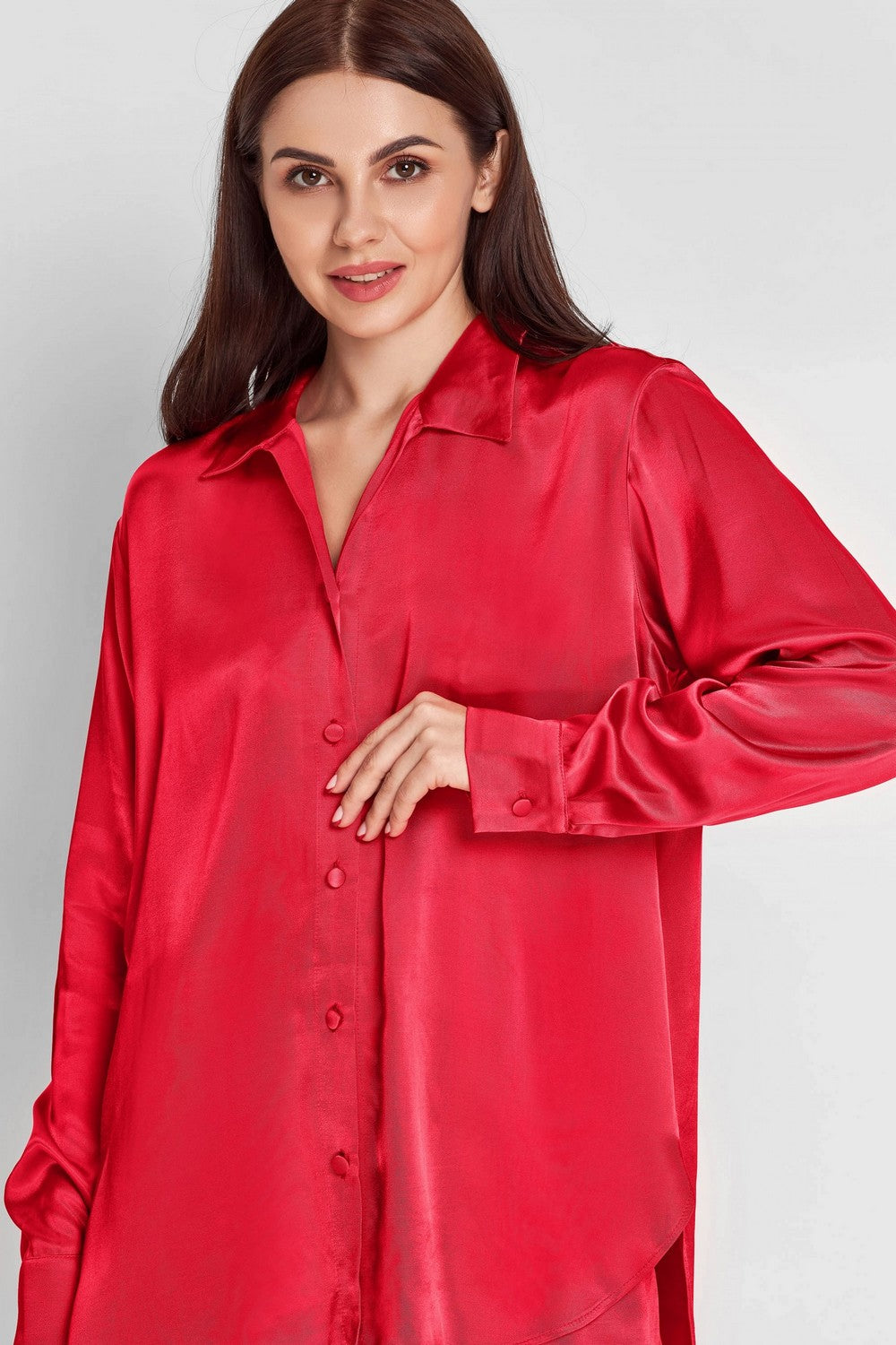 Пижама из сатиновой вискозы 6211-9 raspberry