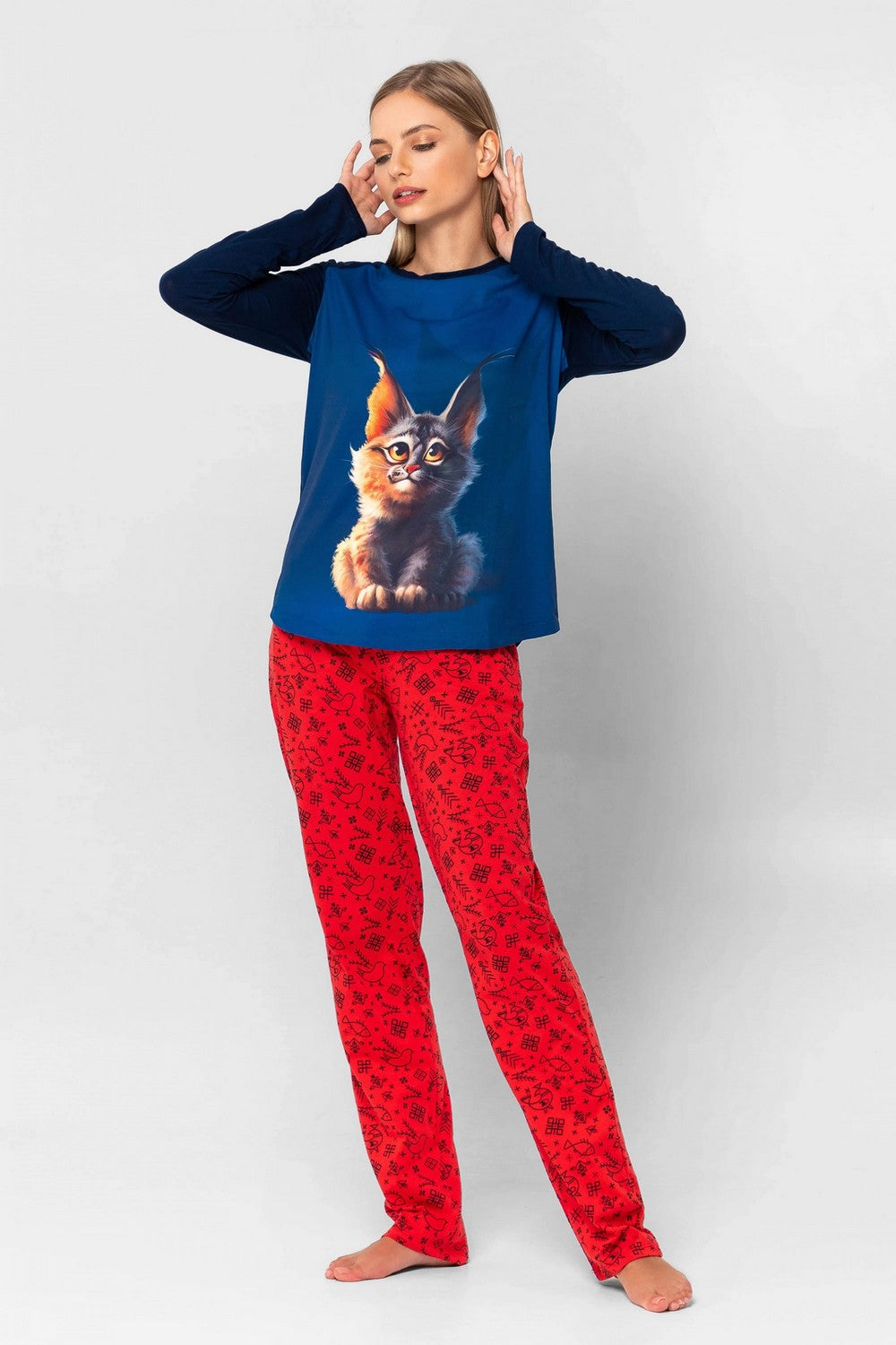 Трикотажная пижама с принтом 6217-8MV 07/245 Мавка