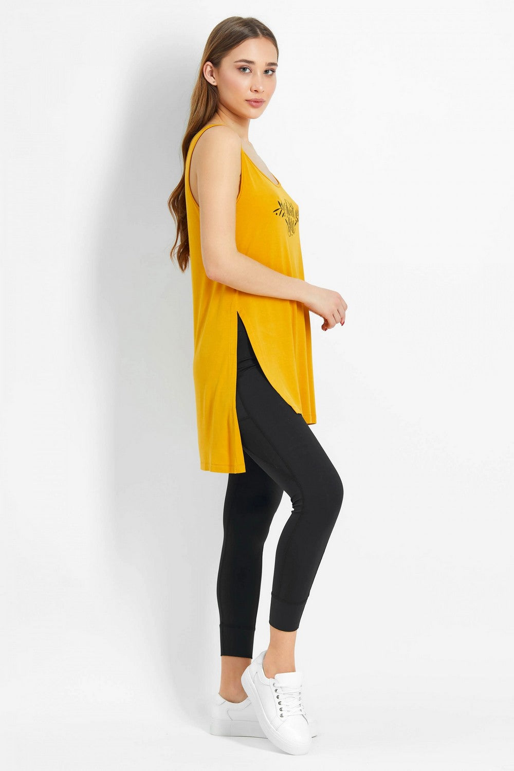 Спортивный комплект с принтом 6228-1/6252-1 mustard