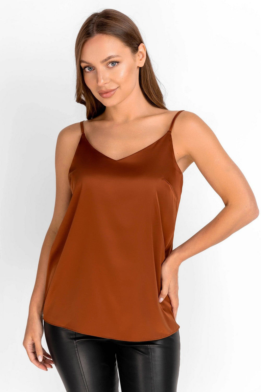 Майка на тонких бретелях 6254-6 cinnamon