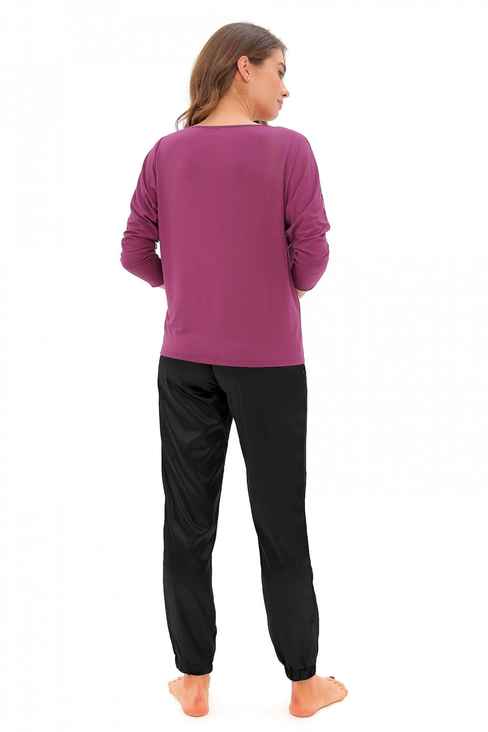 Домашний комплект из сатина 6273-2/6225 amaranth/black