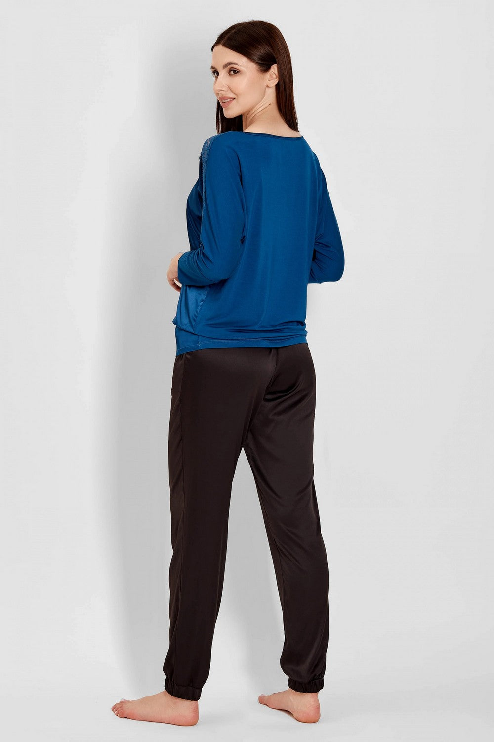 Домашний комплект из сатина 6273-2/6225 dark azure/black