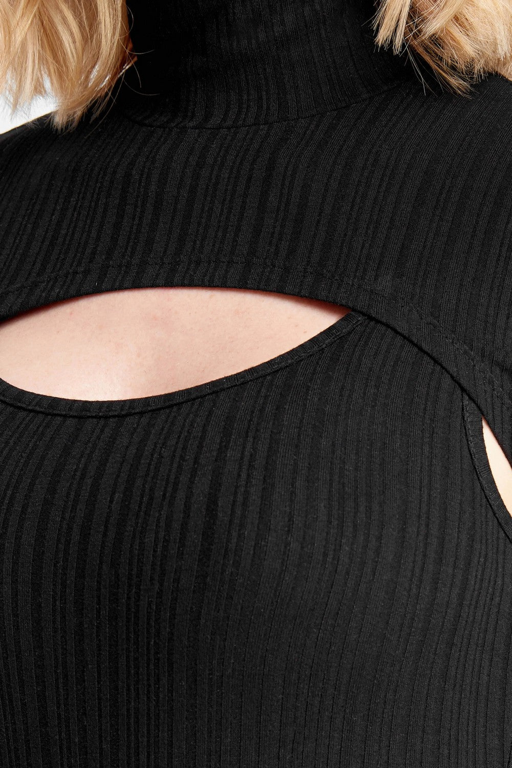 Боди-стринг в рубчик 6284-6 black