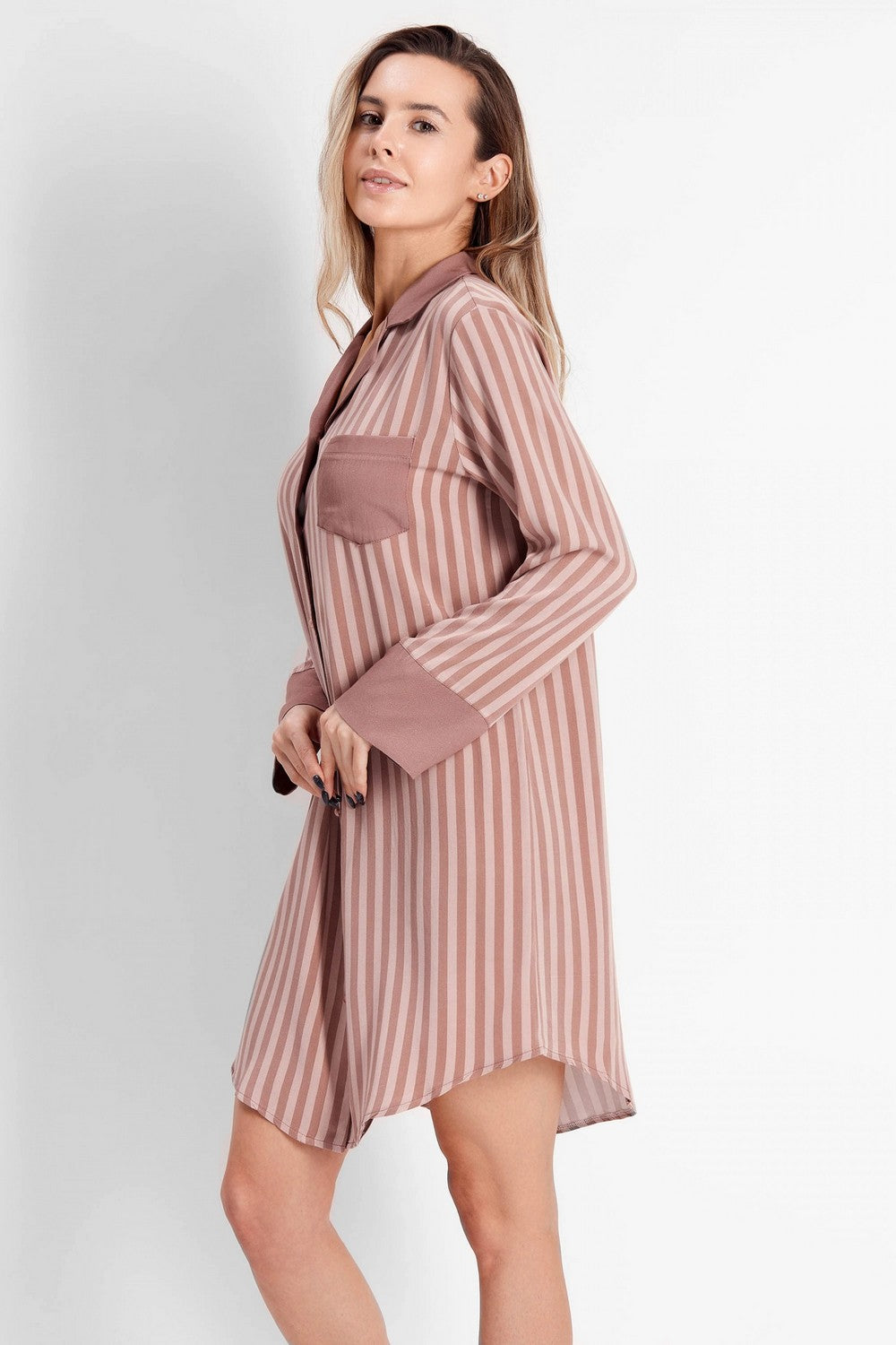 Ночная сорочка в полоску 6780 51/513 coffee