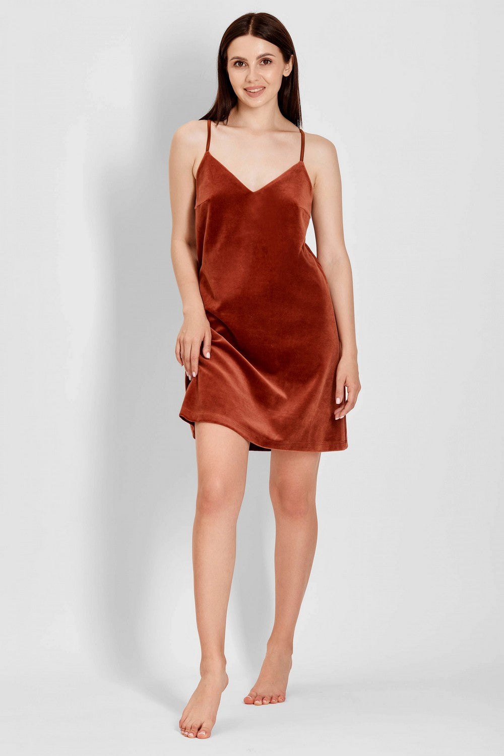Ночная сорочка из велюра 7005-6054 cinnamon