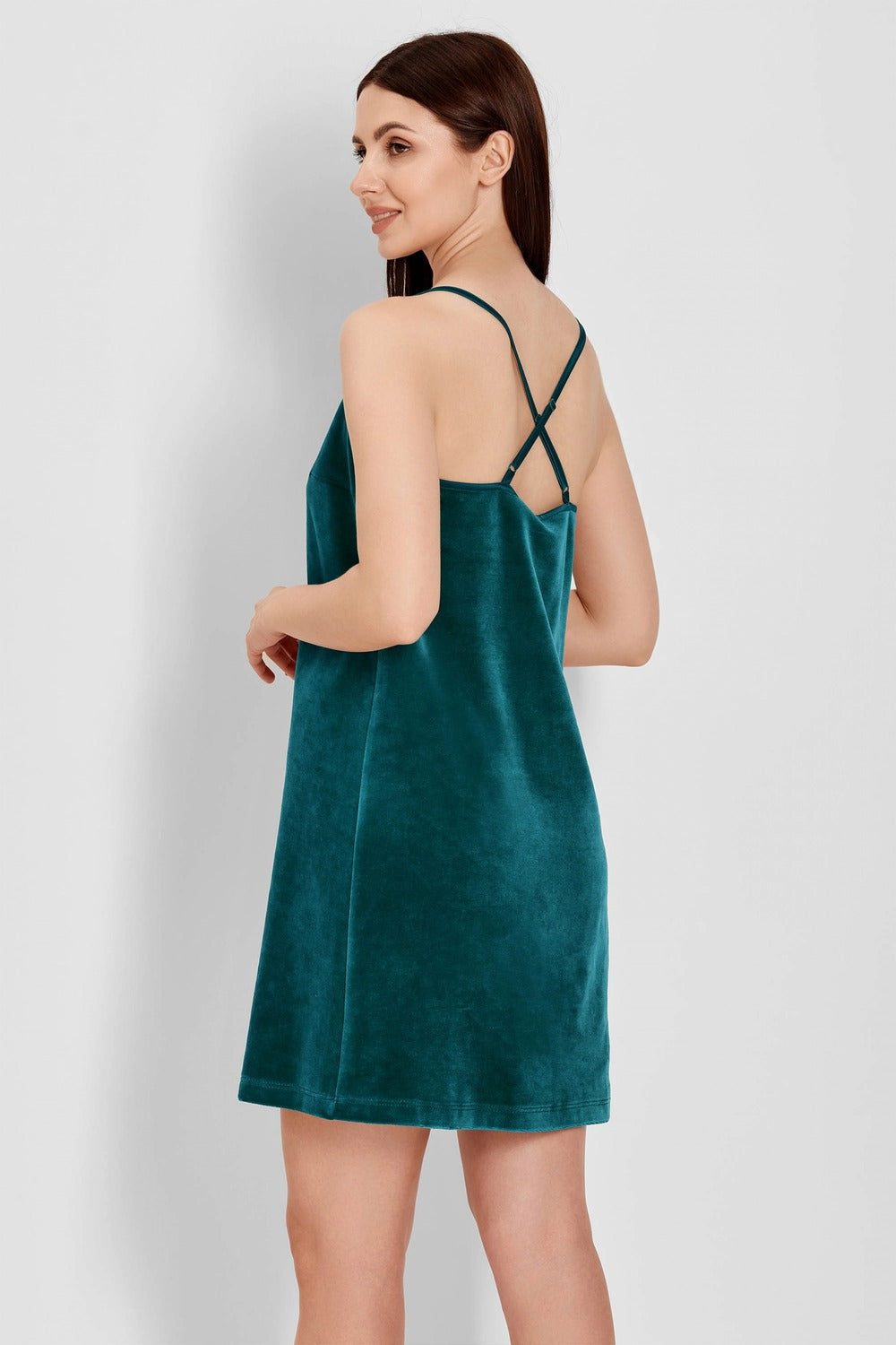 Ночная сорочка из велюра 7005-6054 emerald