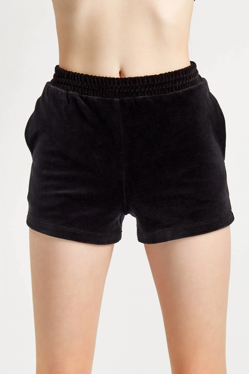 Велюровая пижама с шортами 7005-6214 black