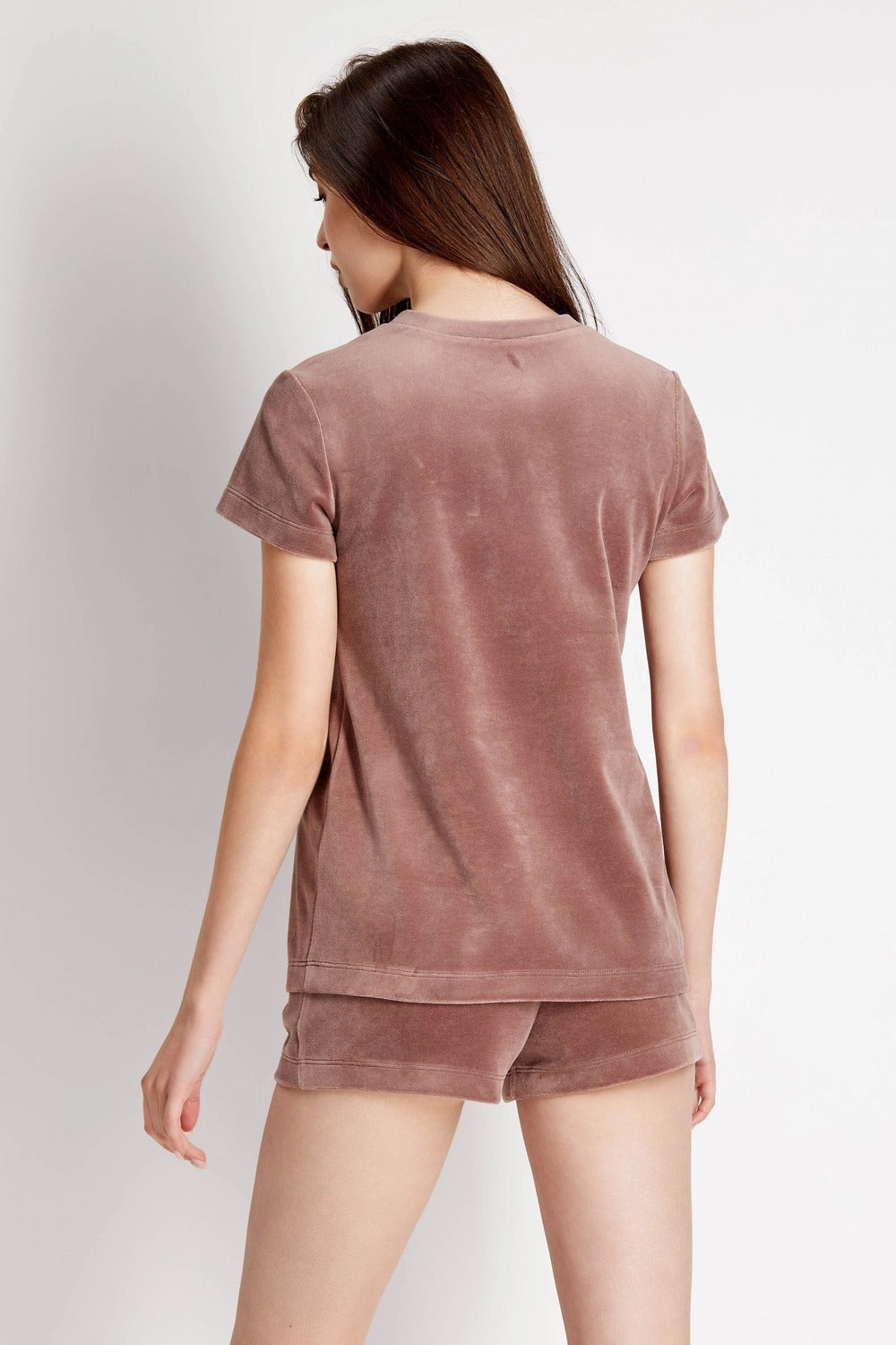 Велюровая пижама с шортами 7005-6214 coffee