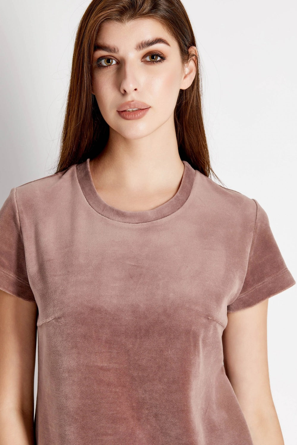 Велюровая пижама с шортами 7005-6214 coffee