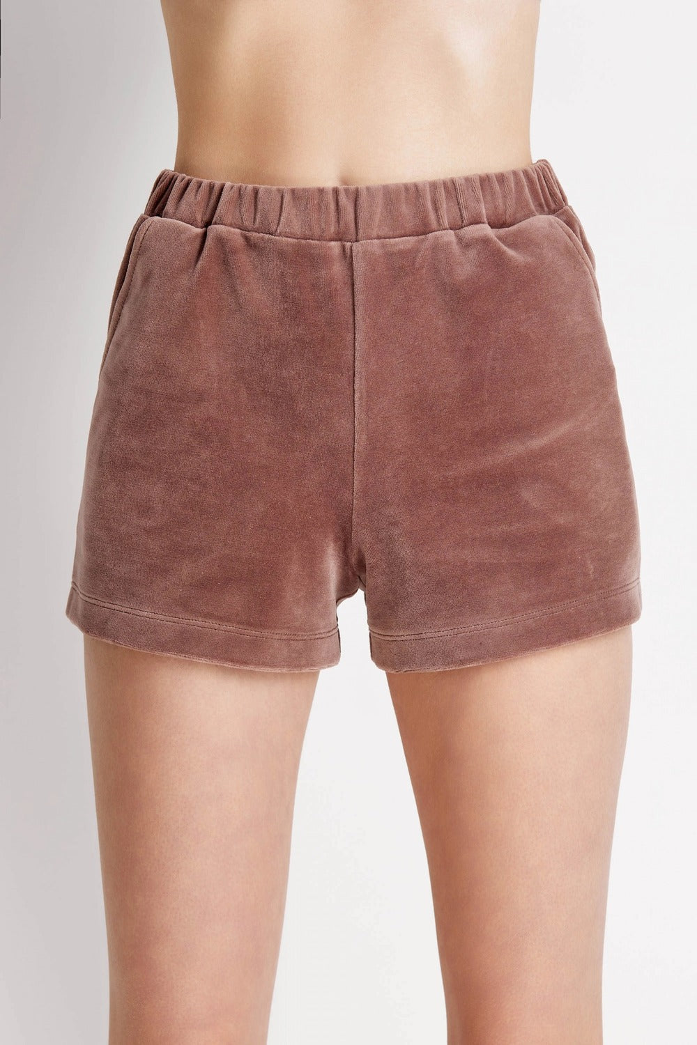 Велюровая пижама с шортами 7005-6214 coffee