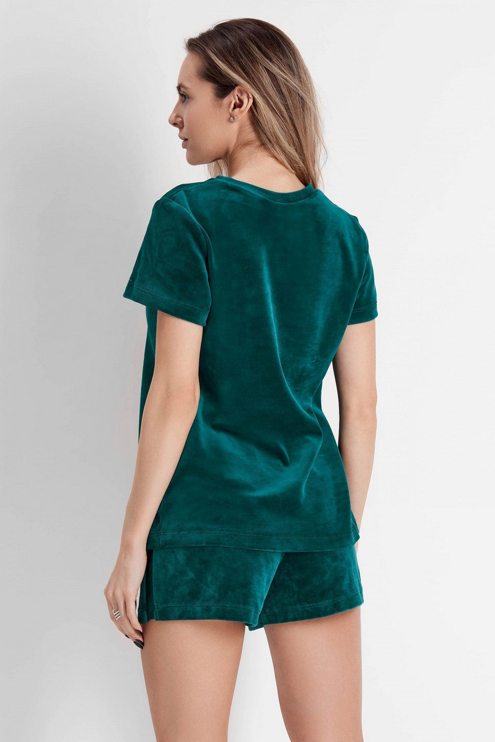 Пижама из велюра 7005-6215 emerald