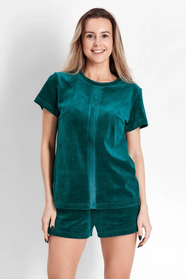 Пижама из велюра 7005-6215 emerald