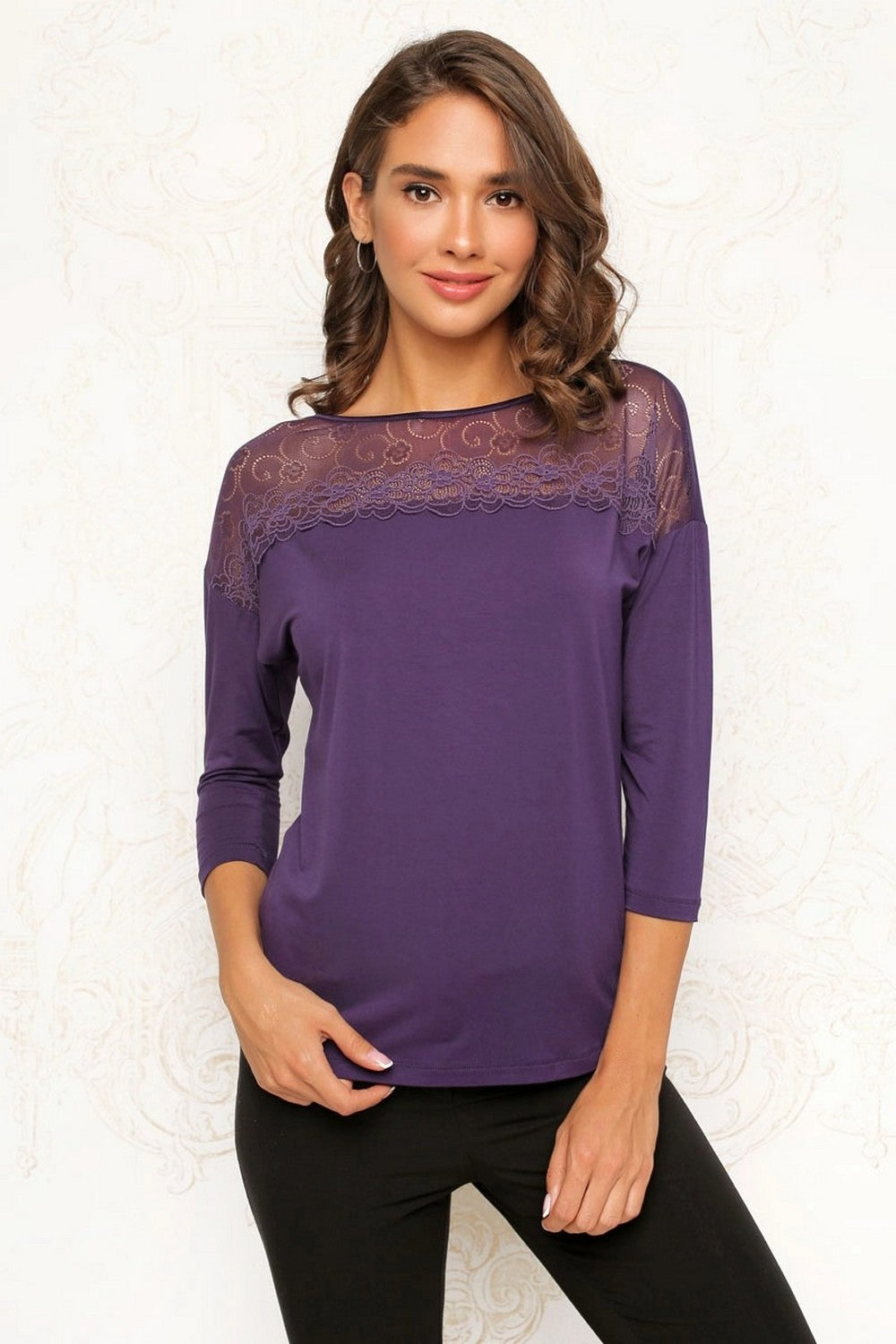 Джемпер из модала 7027-6278-2 gray/violet