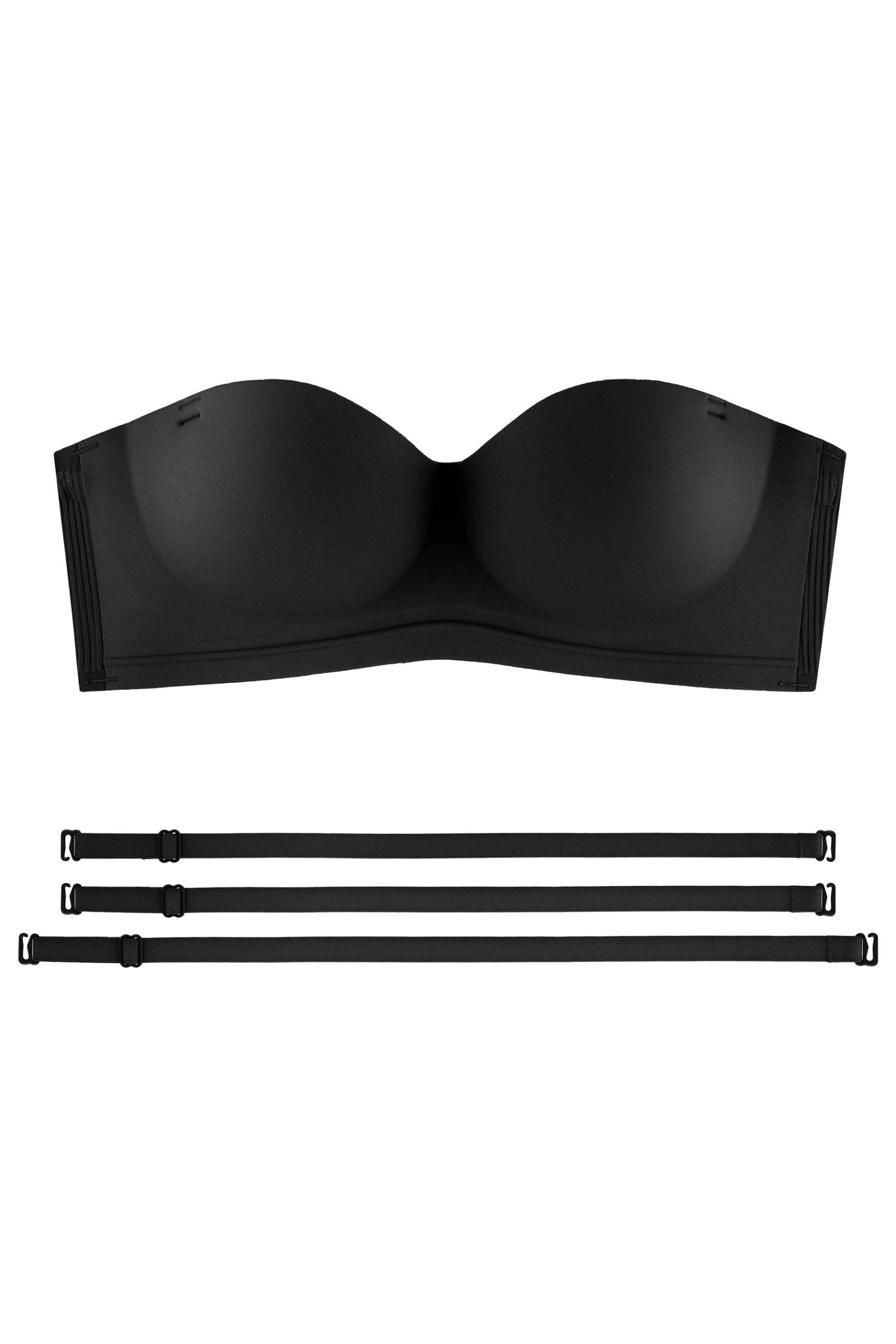 Бесшовный бюстгальтер балконет из микрофибры 7030-030 black