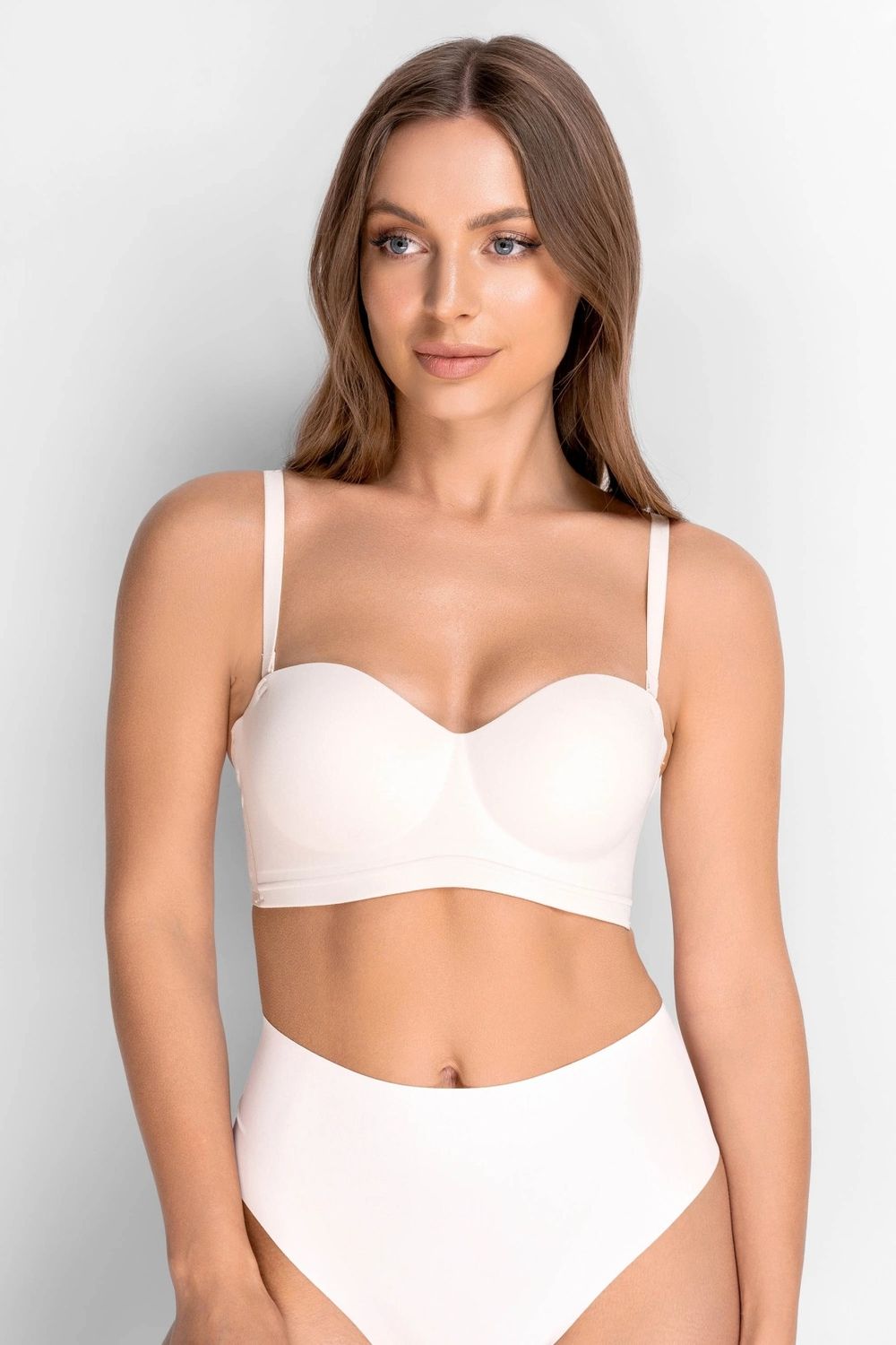 Бесшовный бюстгальтер балконет из микрофибры 7030-030 champagne