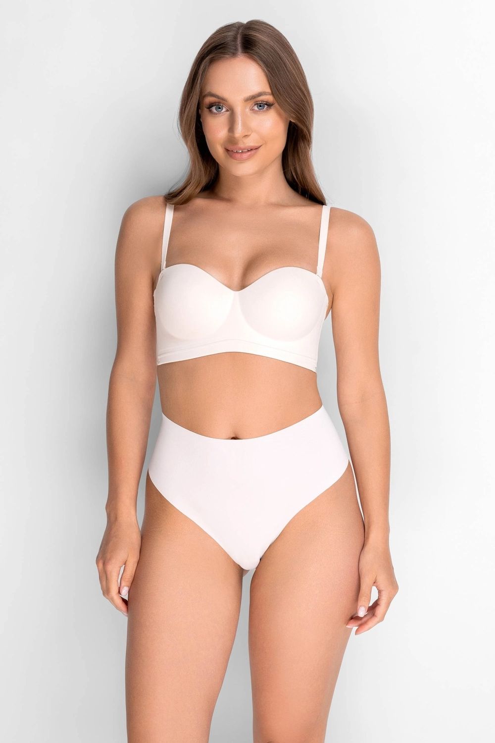 Бесшовный бюстгальтер балконет из микрофибры 7030-030 champagne