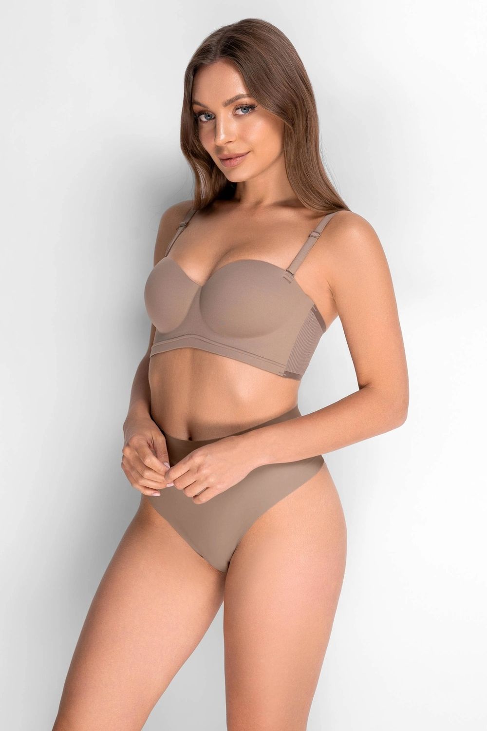 Бесшовный бюстгальтер push-up из микрофибры 7030-030 coffee