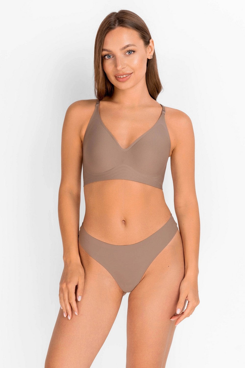 Бра-топ с открытой спинкой 7070-074 coffee