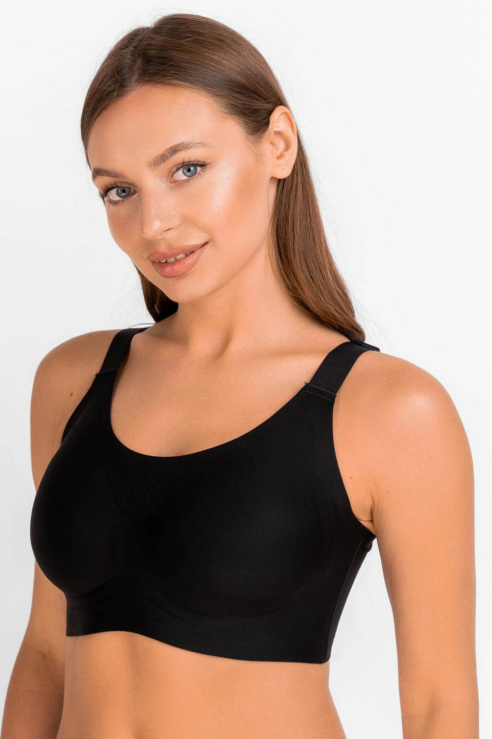 Бесшовный бра-топ из микрофибры 7070-075 black