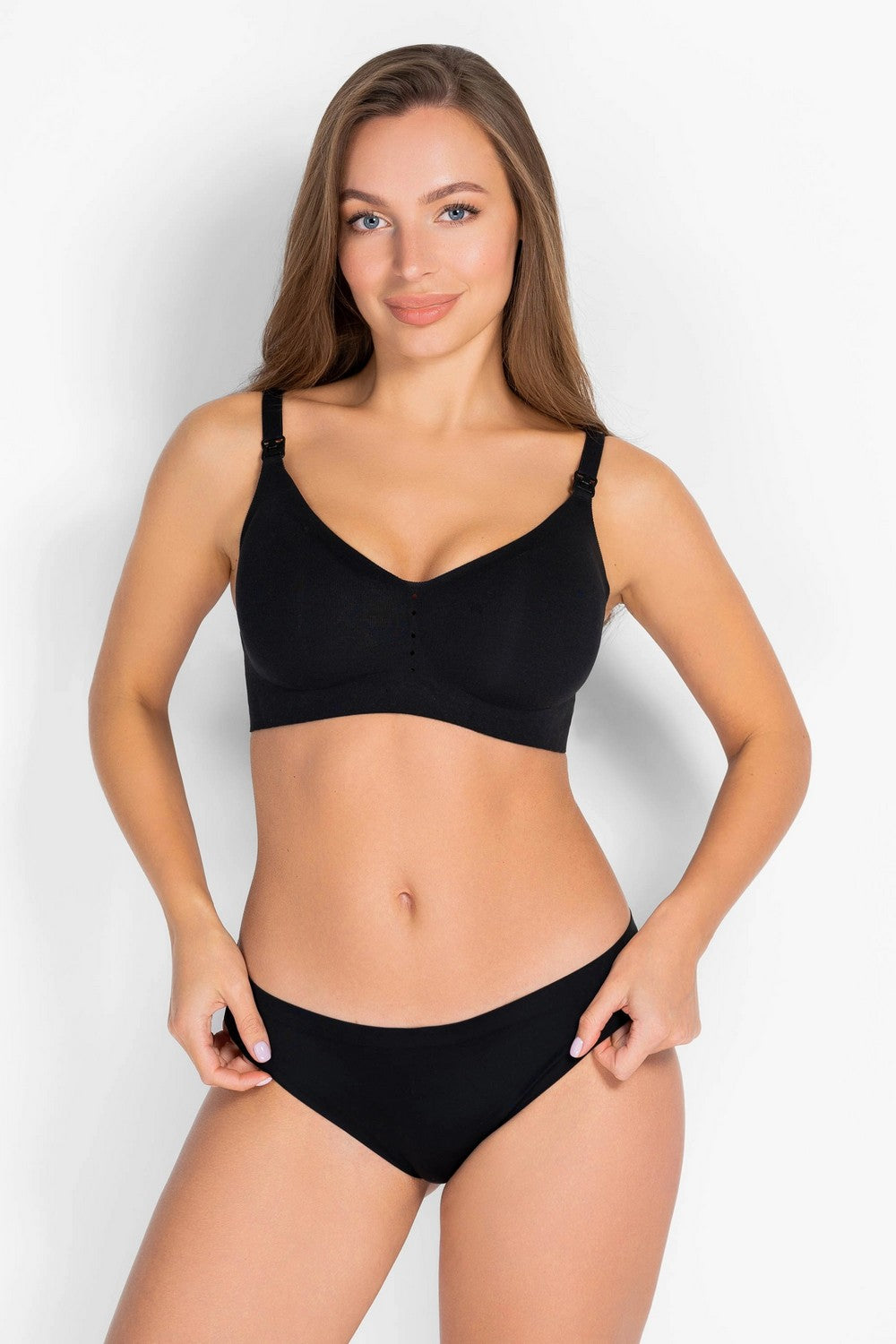 Бесшовный бюстгальтер для кормления 7071-076 black