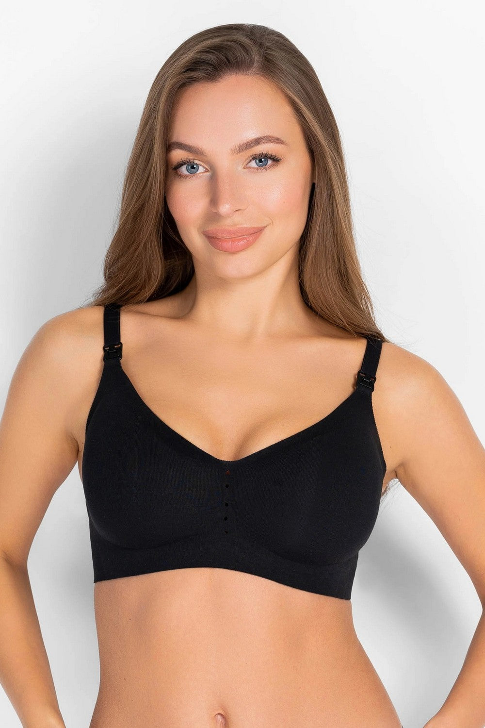 Бесшовный бюстгальтер для кормления 7071-076 black