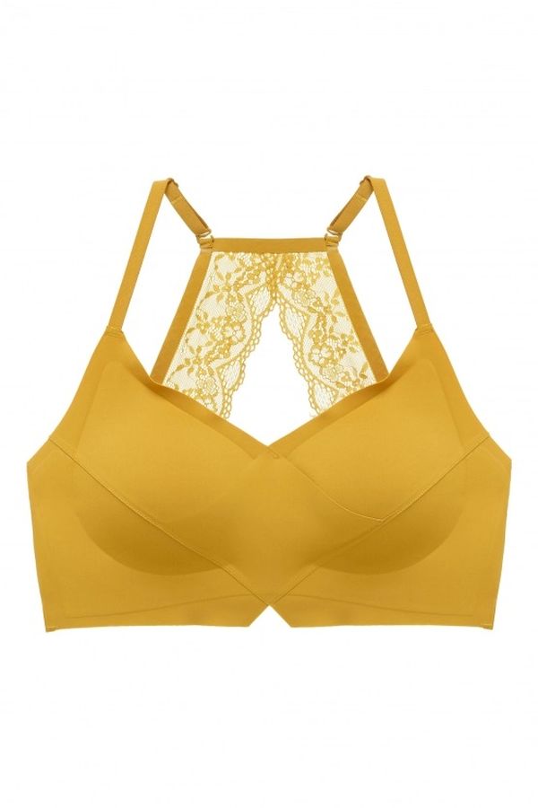 Бесшовный топ из микрофибры 7078-072 mustard