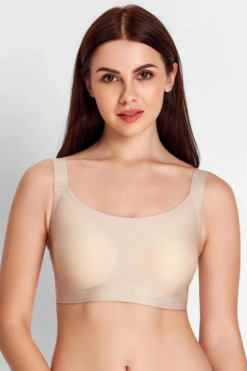 Бесшовный бра-топ из микрофибры 7080-075 beige