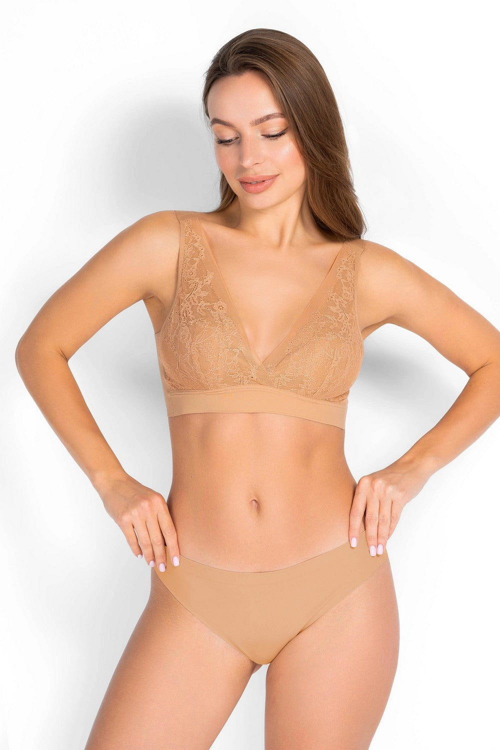 Кружевной бралет с вкладышами 7083-071 cinnamon