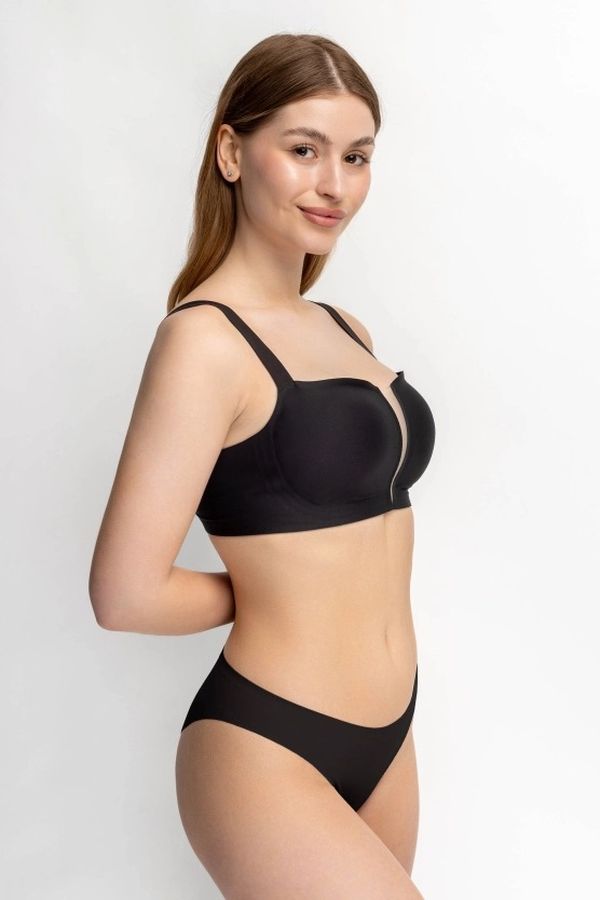 Бесшовный бюстгальтер из микрофибры и сетки 7085-073 black