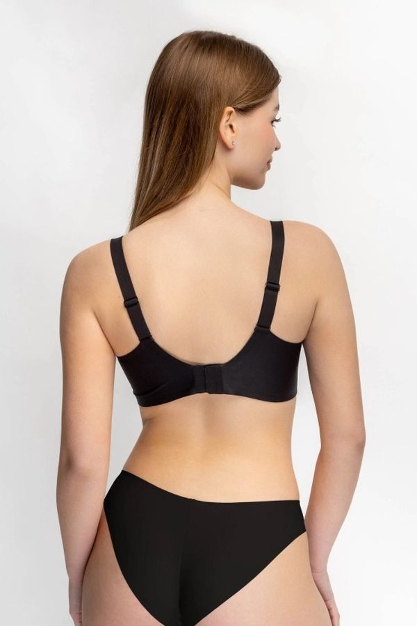 Бесшовный бюстгальтер из микрофибры и сетки 7085-073 black