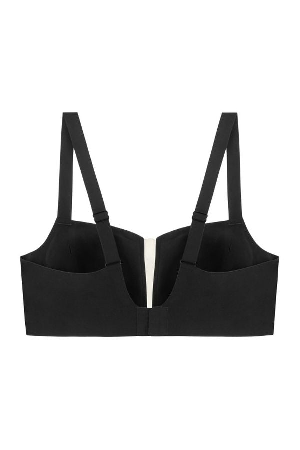 Бесшовный бюстгальтер из микрофибры и сетки 7085-073 black