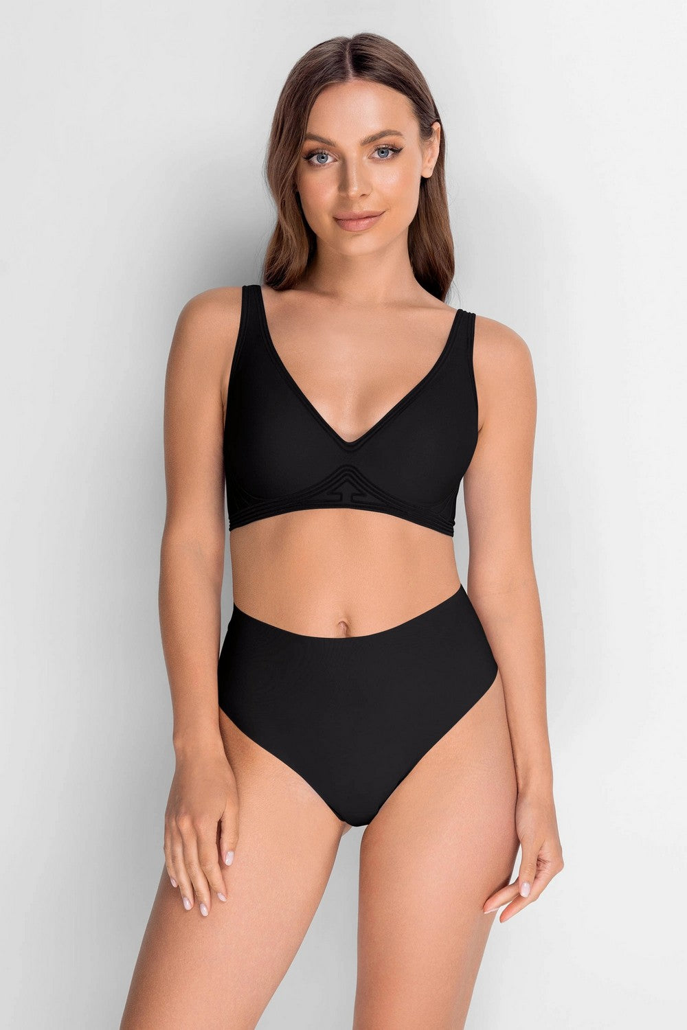 Бесшовный бюстгальтер из микрофибры 7086-074 black